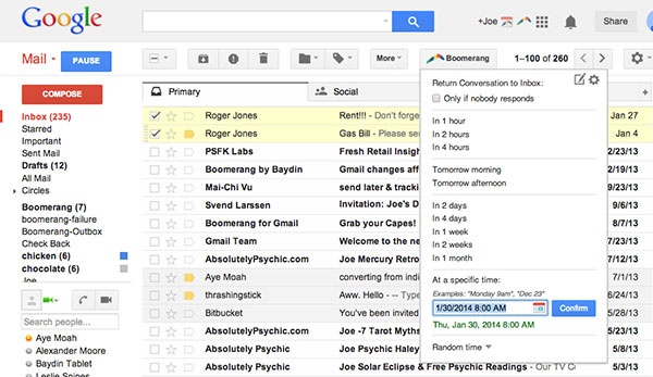 Boomerang para o Gmail