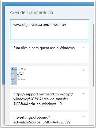 windows historico area transferencia